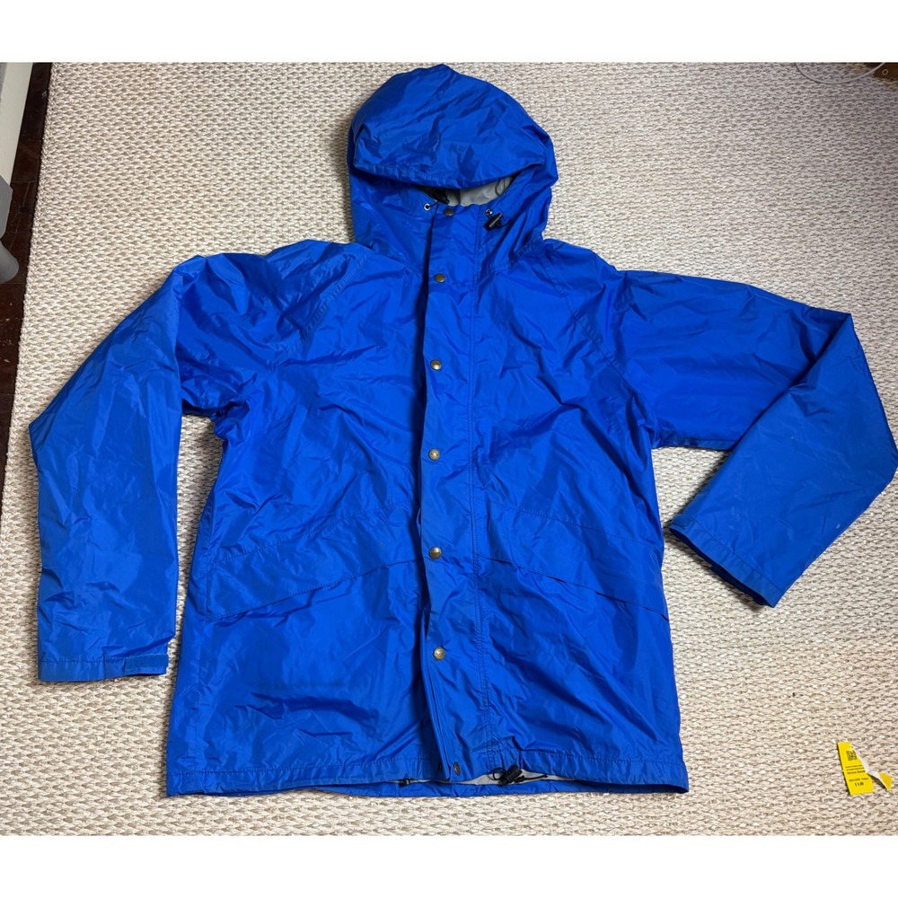 Vintage LL Bean Gore-Tex Rain Jacket Mens Large Blue Made in USA Mountain Parka